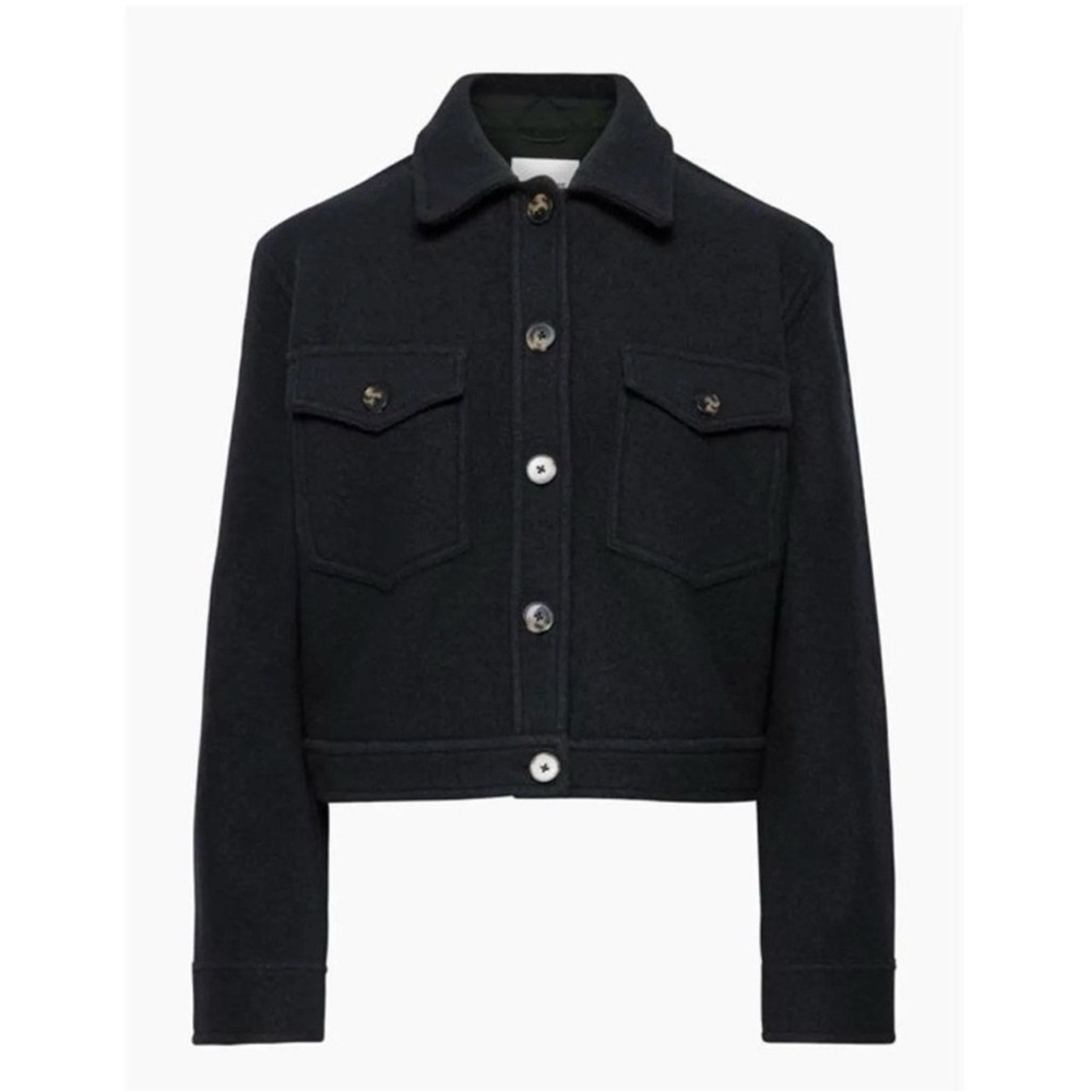 Wilfred Black Cropped 100% Merino Wool Jacket - Aritzia